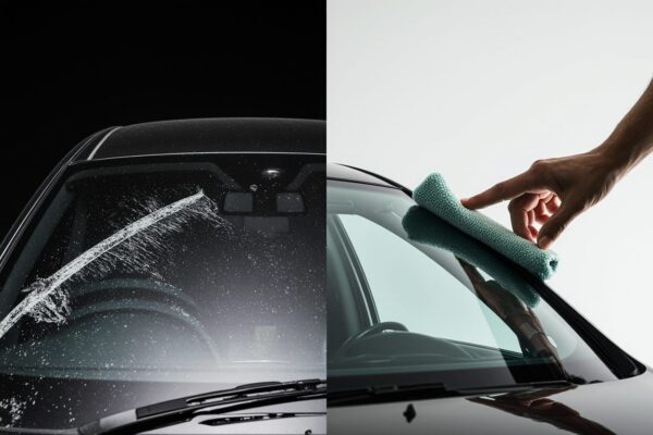 Visual comparison demonstrating the importance of avoiding dry wiping and implementing monthly cleaning to significantly extend wiper blade life.