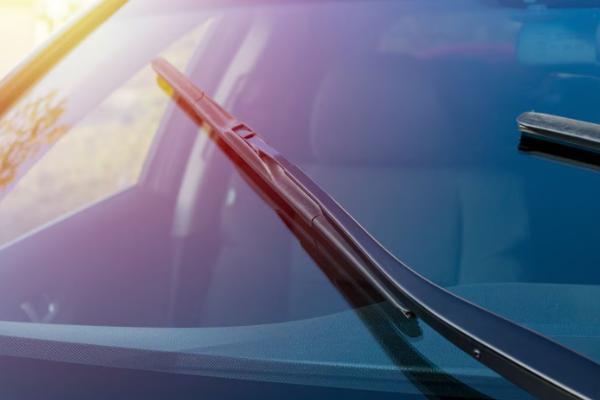 rear wiper blades on the windshield
