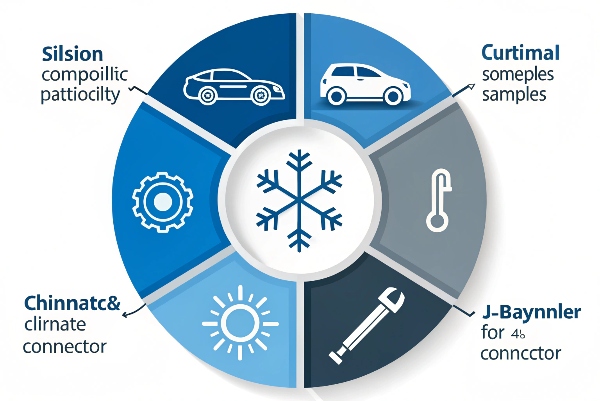 An infographic highlighting the four main criteria: compatibility, material, climate, and connector type.