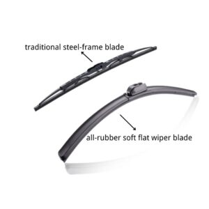 all-rubber soft flat wiper blade vs traditional steel-frame blade