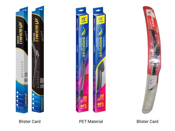 Premium private label wiper blade packaging featuring custom logo, elegant color accents, and high-end design to stand out from commodity products