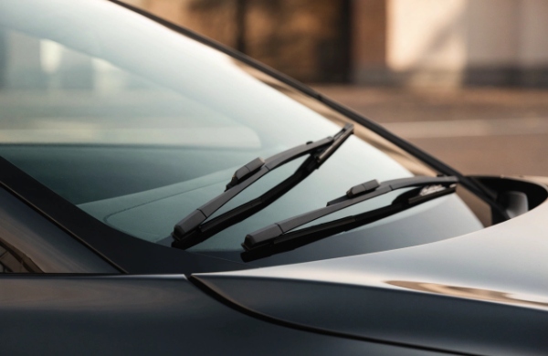 Quiet premium beam wiper blades on a modern electric vehicle