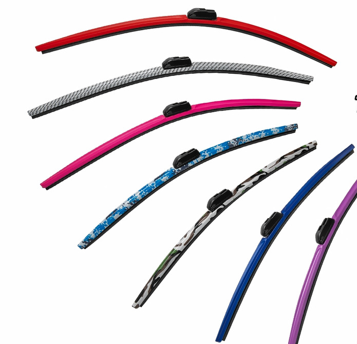 Custom color one-piece spoiler wiper blades in multiple colors for private label