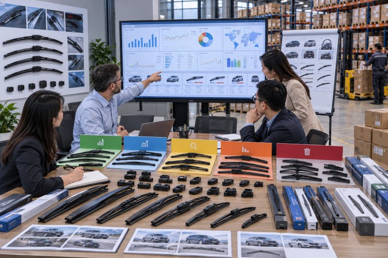 Distributor evaluating wiper blade sales, margins, fitment coverage, inventory age, and returns to decide which SKUs to add, keep, or discontinue.
