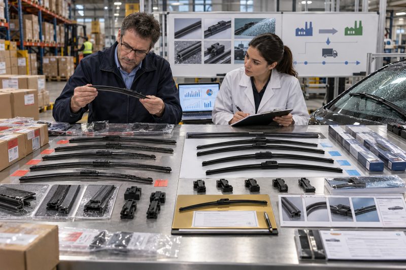 Distributor comparing recurring quality failures with verified samples from an alternative wiper blade supplier.